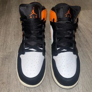 Nike Air High-Top Sneakers - Black, White, and Orange